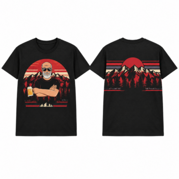 Red and Black Colorblock Crew Neck T-Shirt