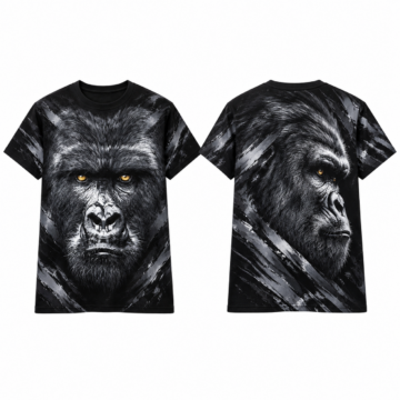 Silver and Black Colorblock Crew Neck T-Shirt