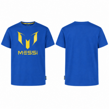 Royal Blue and Yellow Crew Neck Graphic T-Shirt